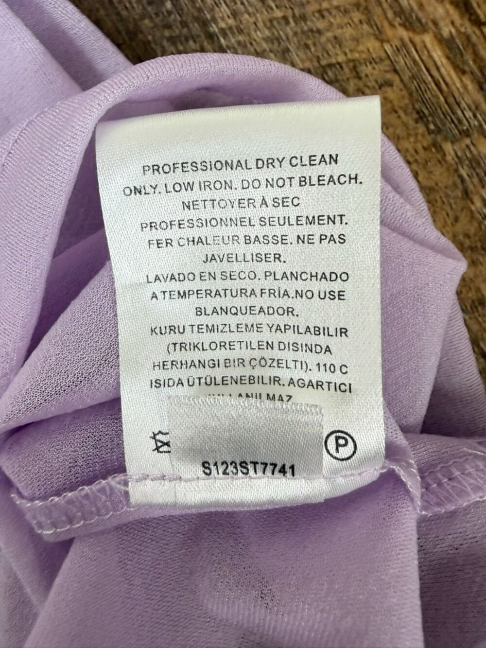 Tibi Sheer Gauze Easy T-Shirt Dusty Lavender Relaxed Fit Women’s - Picture 4 of 8